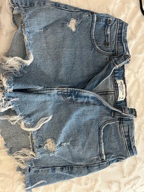 Abercrombie & Fitch Light Blue Distressed Denim Cutoff Shorts